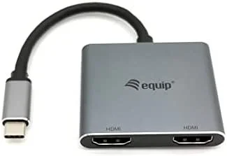 Equip Adaptador USB-C a 2 HDMI Hembra 4K/30Hz 0,15m Gris