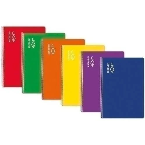 Escolofi libreta espiral tapa dura 50h cuarto 70gr cuadrícula 6×6 c/m violeta -5u-