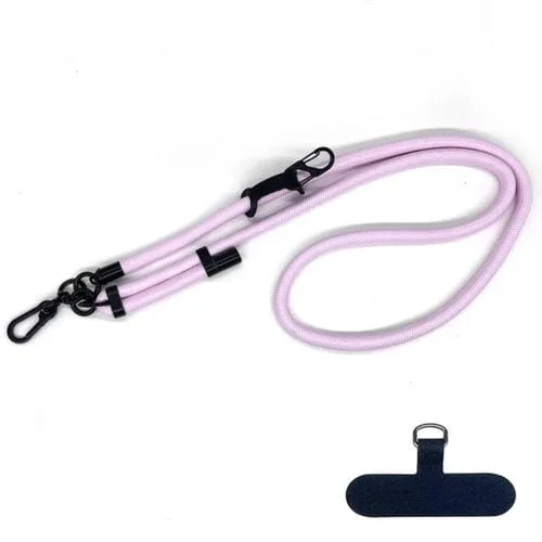 Espaciador de Cordón Ajustable Antipérdida para Teléfono Móvil Cuerda 10mm (Rosa Púrpura)