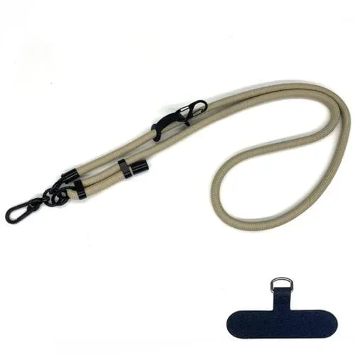 Espaciador de Cordón Ajustable Antipérdida para Teléfono Móvil de Cuerda de 10mm (Camello)