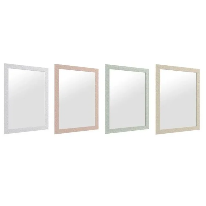 Espejo de pared dkd home decor 70 x 2 x 96 cm cristal beige rosa verde gris claro poliestireno urbano (4 piezas)