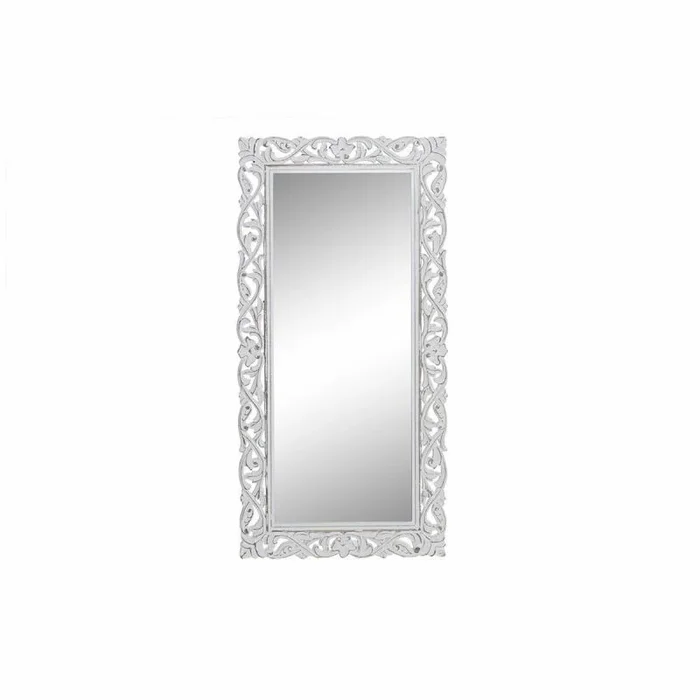 Espejo de pared dkd home decor cristal mdf blanco madera de mango (61 x 122 x 2,5 cm)