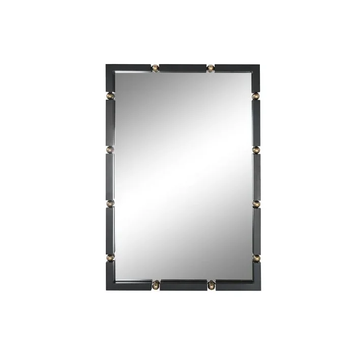 Espejo de pared home esprit negro dorado cristal hierro 64,5 x 5 x 96,5 cm