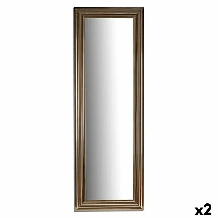 Espejo de pared rayas dorado madera vidrio 53 x 154,3 x 3 cm (2 unidades)