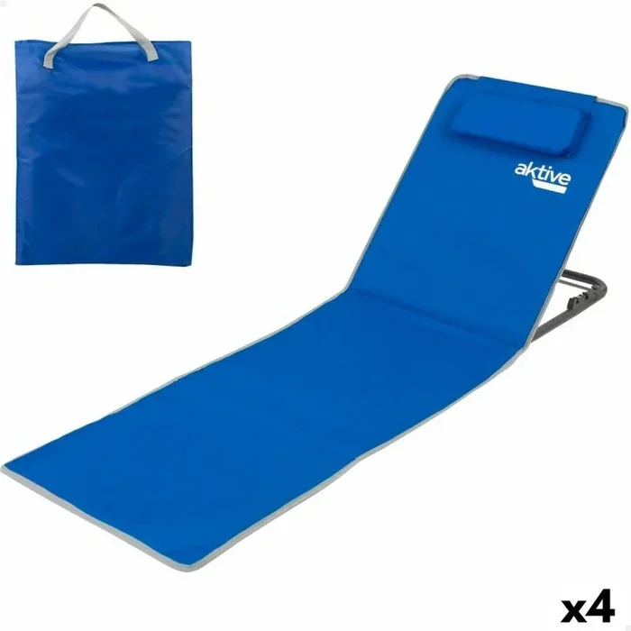 Esterilla aktive reclinable 147 x 55 x 48 cm pvc 600d azul acero esponja (4 unidades)