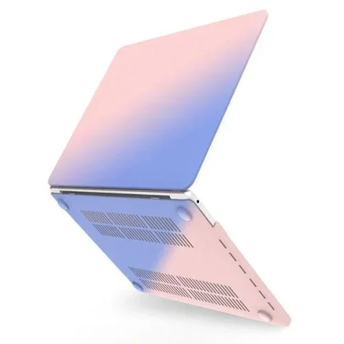 Estilo de Crema Hueco Plástico para Computadora Portátil MacBook Pro 15 A1707 A1990 (2016) (Rosa Azul)