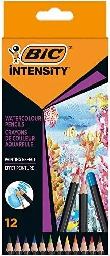 Estuche 12 lápices colores bic intensity acuarelable