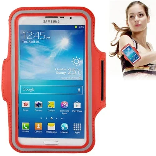 Estuche Brazalete Deportivo PU para Galaxy Mega 6.3 / I9200 con Orificio Auriculares (Rojo)