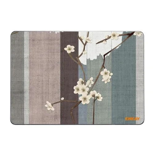 Estuche de Cristal para MacBook Pro 13.3 Enkay Vintage Pattern Series Protección 2020 (Flor de la Ciruela)