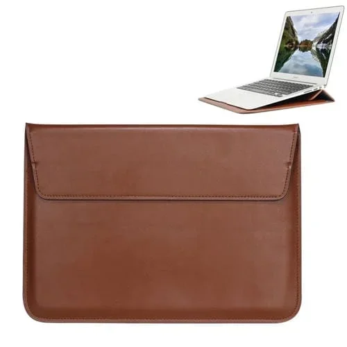Estuche de Cuero PU Estilo Sobre Universal con Soporte para Portátil y Tablet de 13,3 Pulgadas (Marrón)