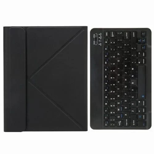 Estuche de Cuero Teclado Bluetooth H-102 con Soporte para iPad 10.2 2020 y 2019 Pro 10.5 (Negro)