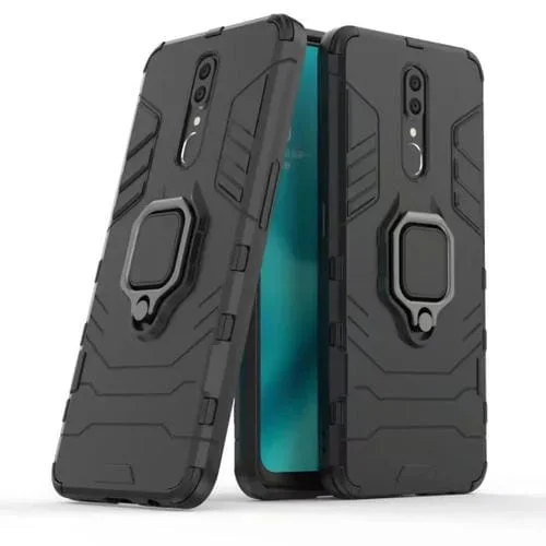 Estuche de PC + TPU a Prueba de Golpes con Soporte de Anillo Magnético para Oppo F11 / A9 (Negro)