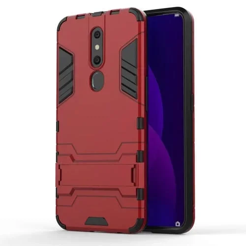 Estuche de PC + TPU a Prueba de Golpes para Oppo F11 Pro, con Soporte (Rojo)