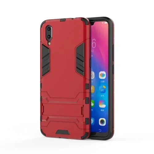 Estuche de PC + TPU a Prueba de Golpes para Vivo X23, con Soporte (Rojo)