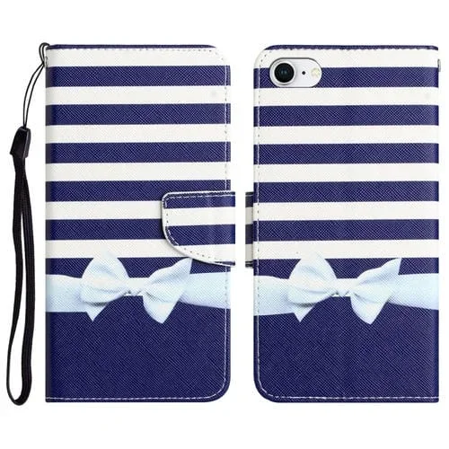 Estuche de Teléfono Cuero iPhone 7/8 Dibujo Coloreado Nudo de Lazo