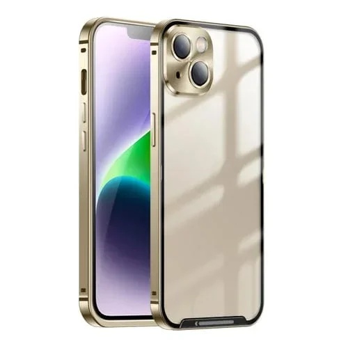 Estuche de teléfono iPhone 14 Metal Esmerilado (Dorado)