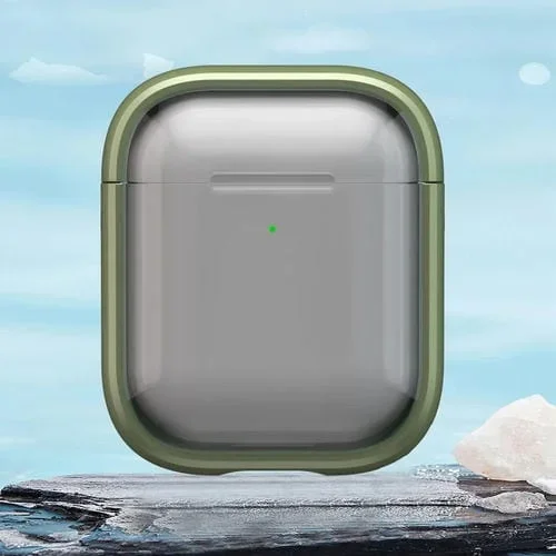 Estuche híbrido para AirPods 1/2 TPU con soporte (Verde)