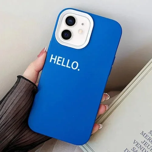 Estuche híbrido para iPhone 11 Hello Word PC TPU (Azul)