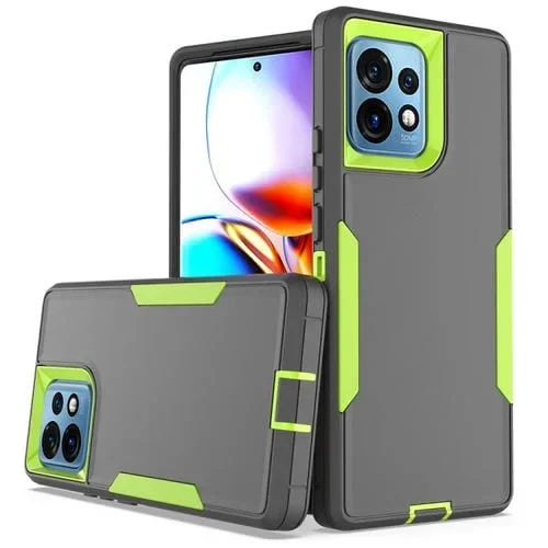 Estuche Magnético 2 en 1 para Motorola Edge + 2023 PC y TPU (Gris + Verde Fluorescente)