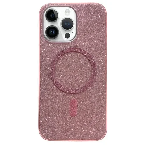 Estuche Magnético para Teléfono iPhone 11 Pro Glitter Magsafe TPU (Rosa)
