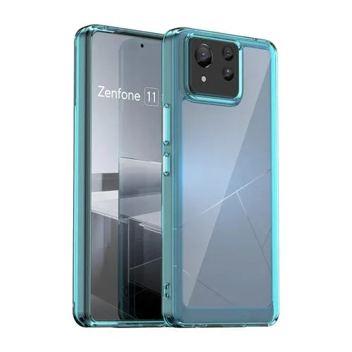 Estuche para Asus Zenfone 11 Ultra Colorful Series TPU Híbrido Acrílico (Azul Transparente)