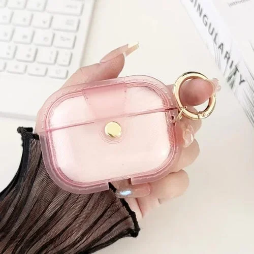 Estuche para Auriculares Airpods Pro 2/1 Magnetic Clear Armor TPU TWS (Rosa)