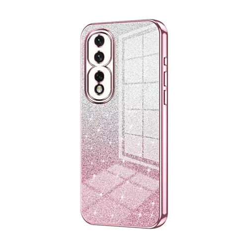 Estuche para Honor 80 Pro Galvanizado con Polvo de Brillo Degradado (Rosa)