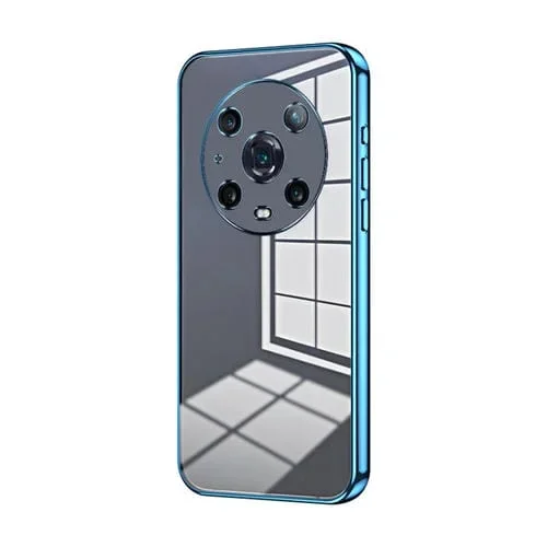 Estuche para Honor Magic4 Pro con Orificio Fino y Revestimiento Transparente (Azul)