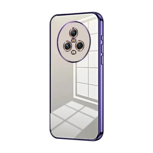 Estuche para Honor Magic5 con Orificio Fino y Revestimiento Transparente (Púrpura)