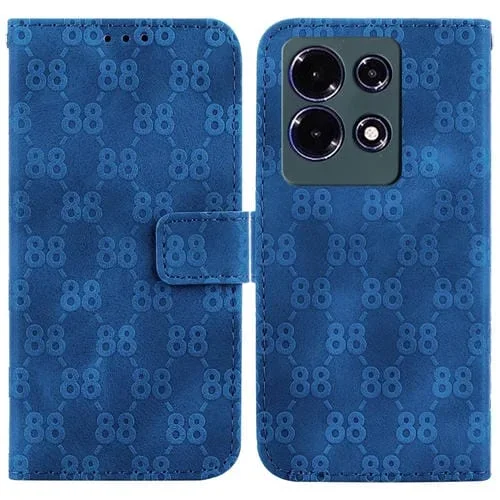 Estuche para Infinix Note 30 de Cuero en Relieve con Doble Forma de 8 (Azul)