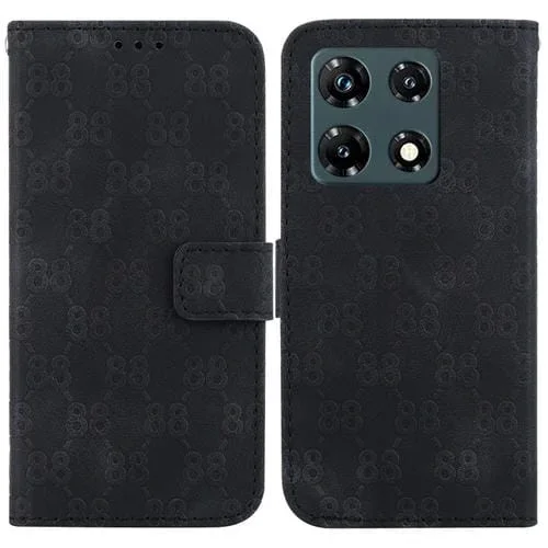 Estuche para Infinix Note 30 Pro de Cuero en Relieve con Doble Forma de 8 (Negro)