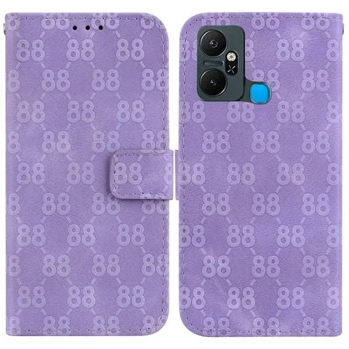Estuche para Infinix Smart 6 Plus de Cuero en Relieve con Doble Forma de 8 (Púrpura)