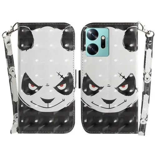 Estuche para Infinix Zero 20 X6821 de Cuero con Tapa Horizontal y Diseño 3D (Oso Enojado)