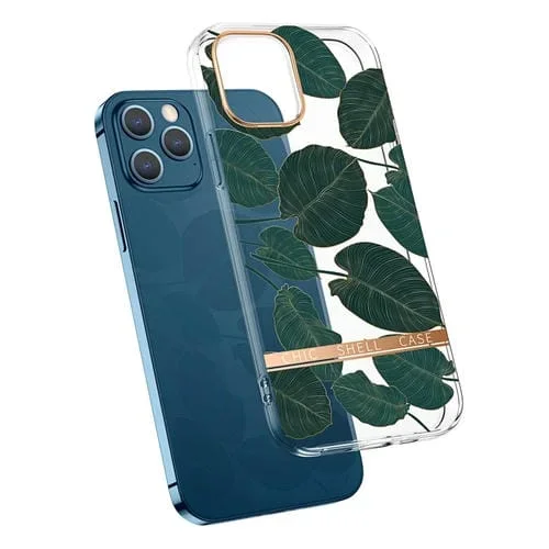 Estuche para iPhone 11 Pro Max TPU + PC Patrón de Flores a Prueba de Golpes (Hoja de Plátano)