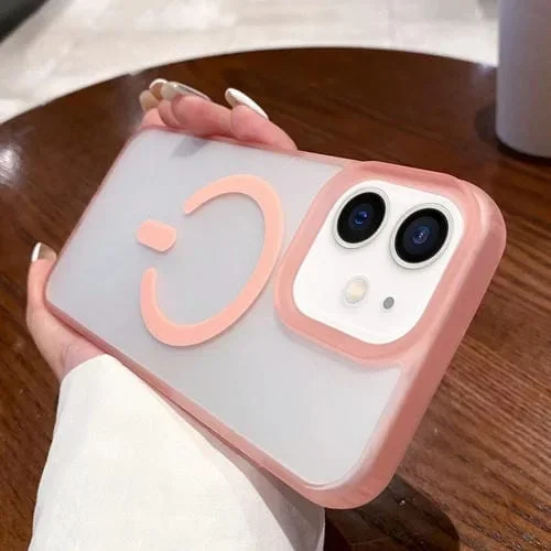 Estuche para iPhone 12 Transparente Magsafe Esmerilado Doble Cara (Rosa)