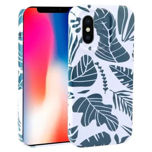 Estuche para iPhone X Xs PC Cobertura Total de Red a Prueba de Polvo (Hoja de Plátano)