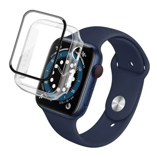 Estuche para Marco de PC Imak + Película de Vidrio Templado para Apple Watch Se 2023/2022 44mm (Transparente)