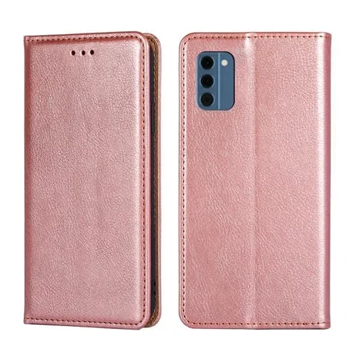 Estuche para Nokia C300 4G Us de Cuero Magnético con Aceite Brillante (Oro Rosa)