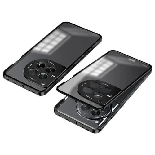 Estuche para OnePlus Ace 3 Pro con Marco de Metal y Hebilla a Presión (Negro Espacial)