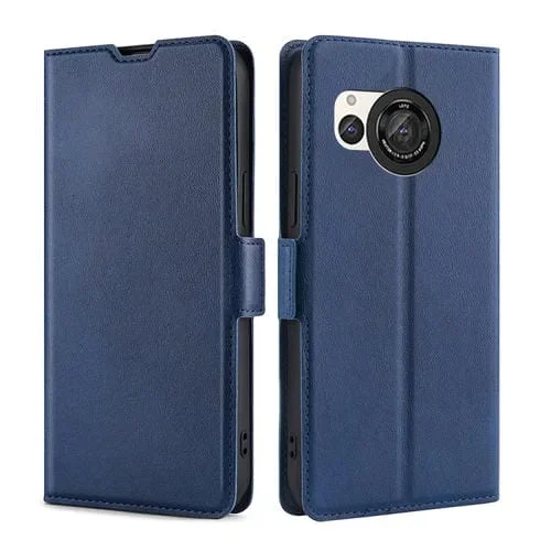 Estuche para Sharp Aquos R8 Sh-52D de Cuero con Tapa Horizontal y Hebilla Lateral (Azul)