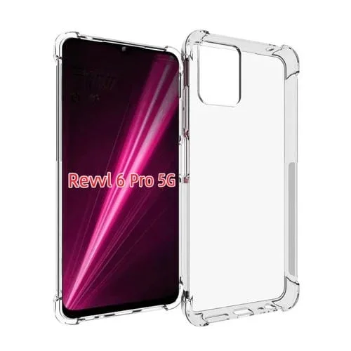 Estuche para T-Mobile Revvl 6 Pro 5G TPU Engrosamiento Antideslizante a Prueba de Golpes (Transparente)