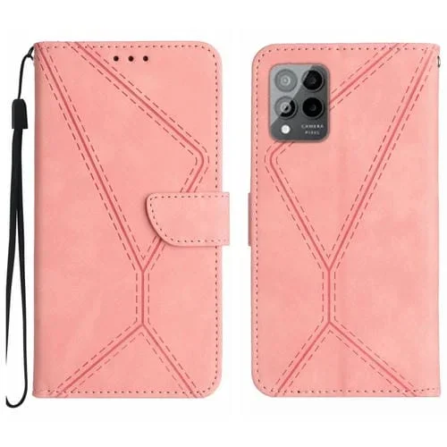 Estuche para T-Mobile T Phone Pro 5G Cuero con Costuras En Relieve (Rosa)