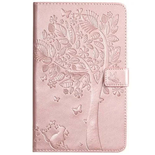 Estuche para Tablet Galaxy Tab A 8.0 & S Pen (2019) Cuero Tapa Horizontal Soporte Ranuras Tarjetas Billetera (Oro Rosa)