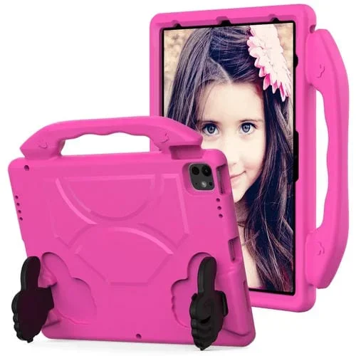 Estuche para Tableta Eva iPad Pro 12.9 2022/2021/2020 a Prueba de Golpes para Niños con Soporte para El Pulgar (Rosered)