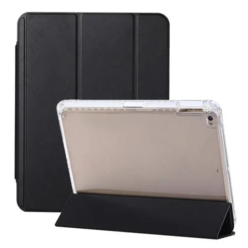 Estuche para Tableta iPad Air Air 2 9.7 (2017 2018) Cuero Hebilla Bloqueo 3 Pliegues (Negro)
