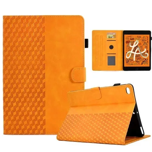 Estuche para Tableta iPad Mini 5 / 4 / 3 / 2 / 1 Cuero con Relieve de Rombos (Caqui)