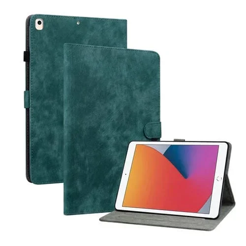 Estuche para Tableta Tiger Pattern Pu con Función de Reposo y Activación para iPad 10.2 2019 Air 2019 10.5 10.2 2020/2021 (Verde Oscuro)