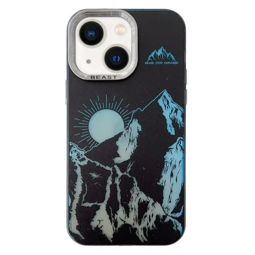 Estuche para Teléfono 2 En 1 iPhone 14 con Marco de Galvanoplastia Aurora (Sunrise Black)