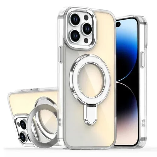 Estuche para Teléfono Apple iPhone 14 Pro con Soporte Magsafe y Revestimiento Degradado (Transparente)