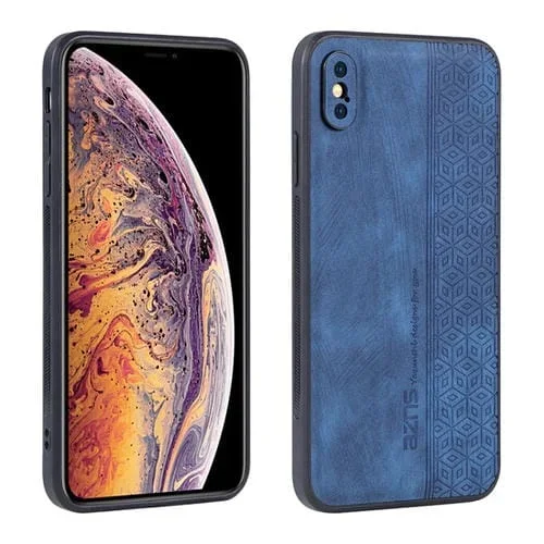 Estuche para Teléfono Azns iPhone X / Xs Sensación de Piel En Relieve 3D (Azul Zafiro)